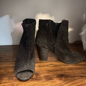 Black velvet booties